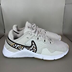 Nike Revolution 6 NN Leopard Swoosh Light Bone Casual Athletic Shoes Women US 6
